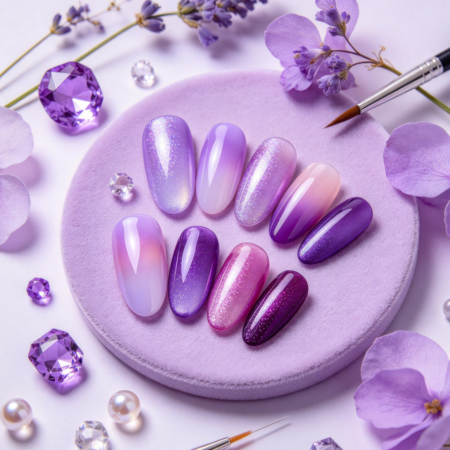 Purple-Tone Custom Manicure