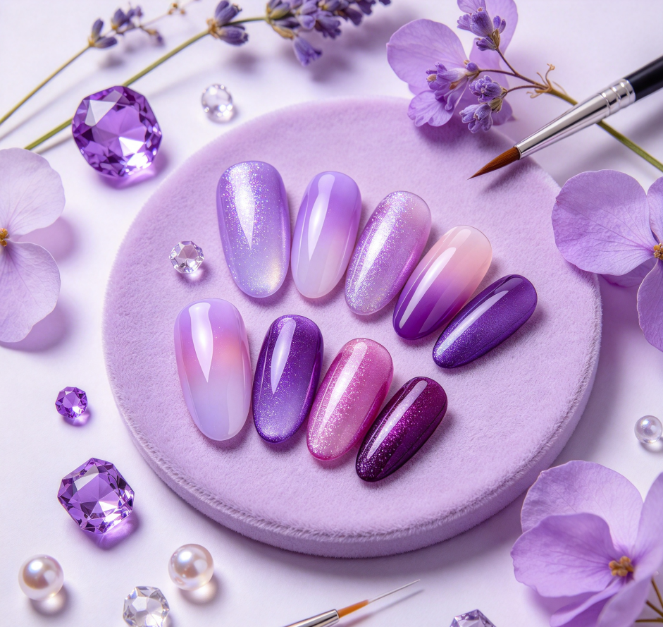 Purple-Tone Custom Manicure