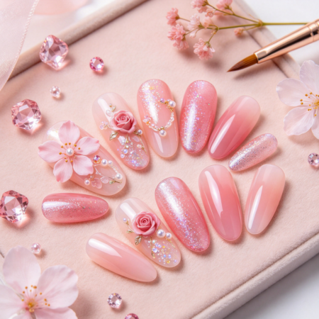 Pink-Tone Custom Manicure