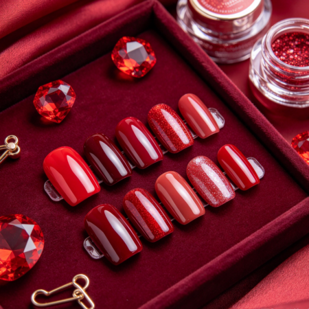 Red-Tone Custom Manicure