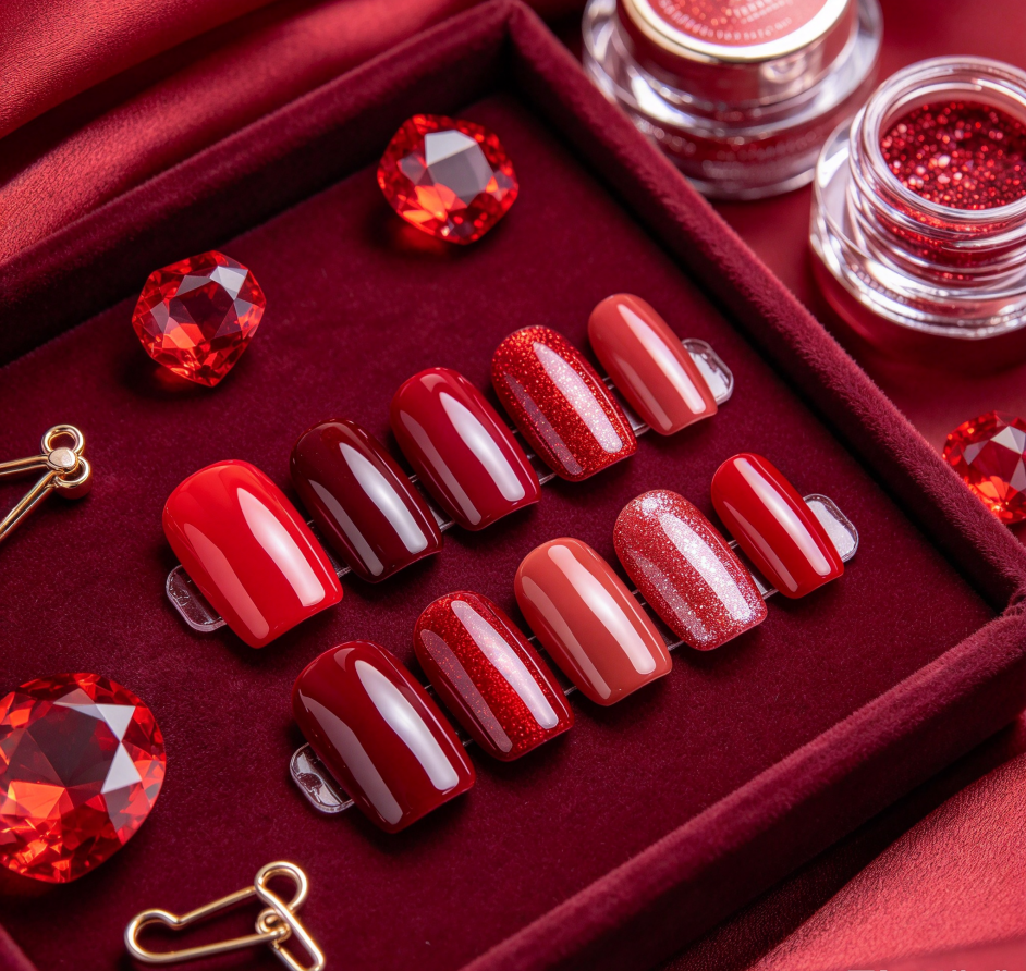 Red-Tone Custom Manicure